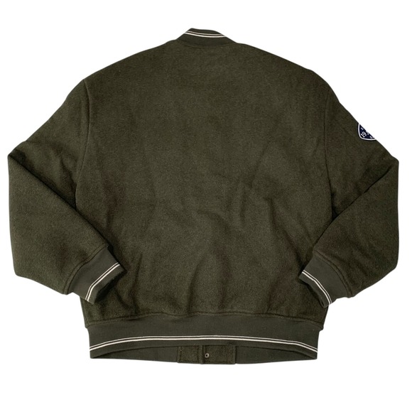 GAP Athletic Varsity Letterman Jacket Wool Blend Green Mens L 1969 VTG Style - Picture 2 of 11